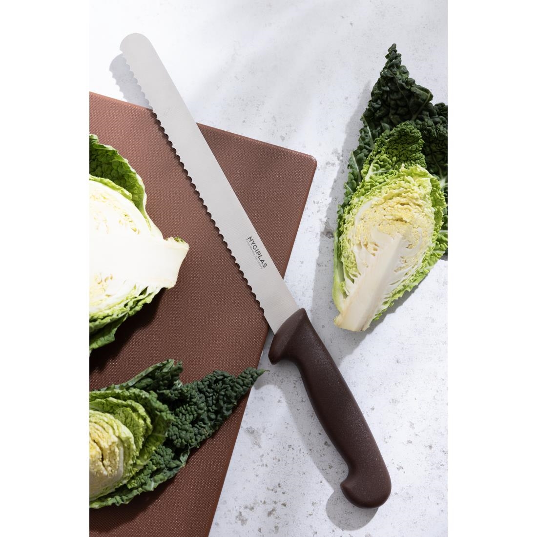 Hygiplas Snijmes Getand Bruin 24.8cm