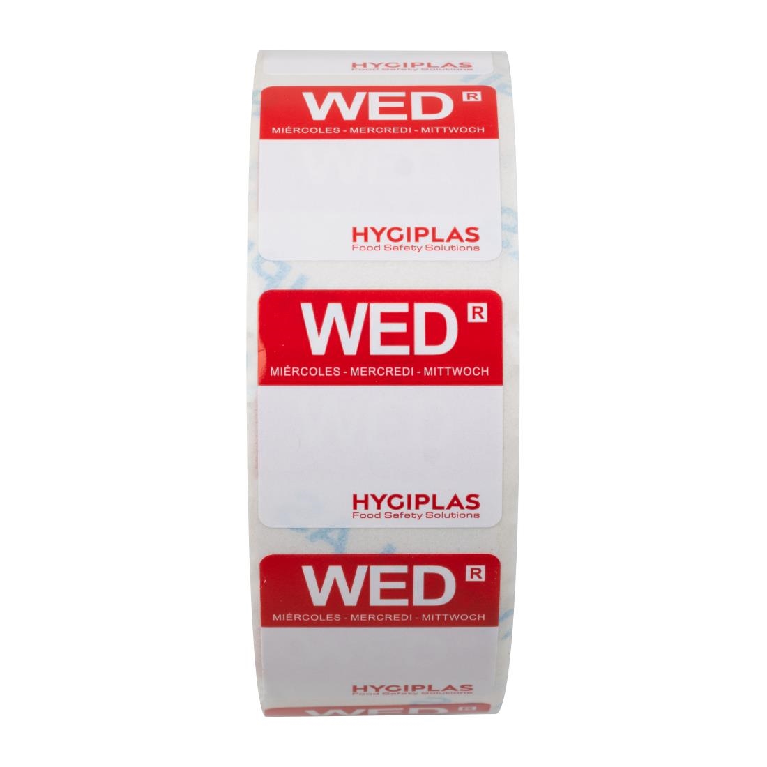 Hygiplas voedseletiketten woensdag kleurcode rood (1000 stuks)