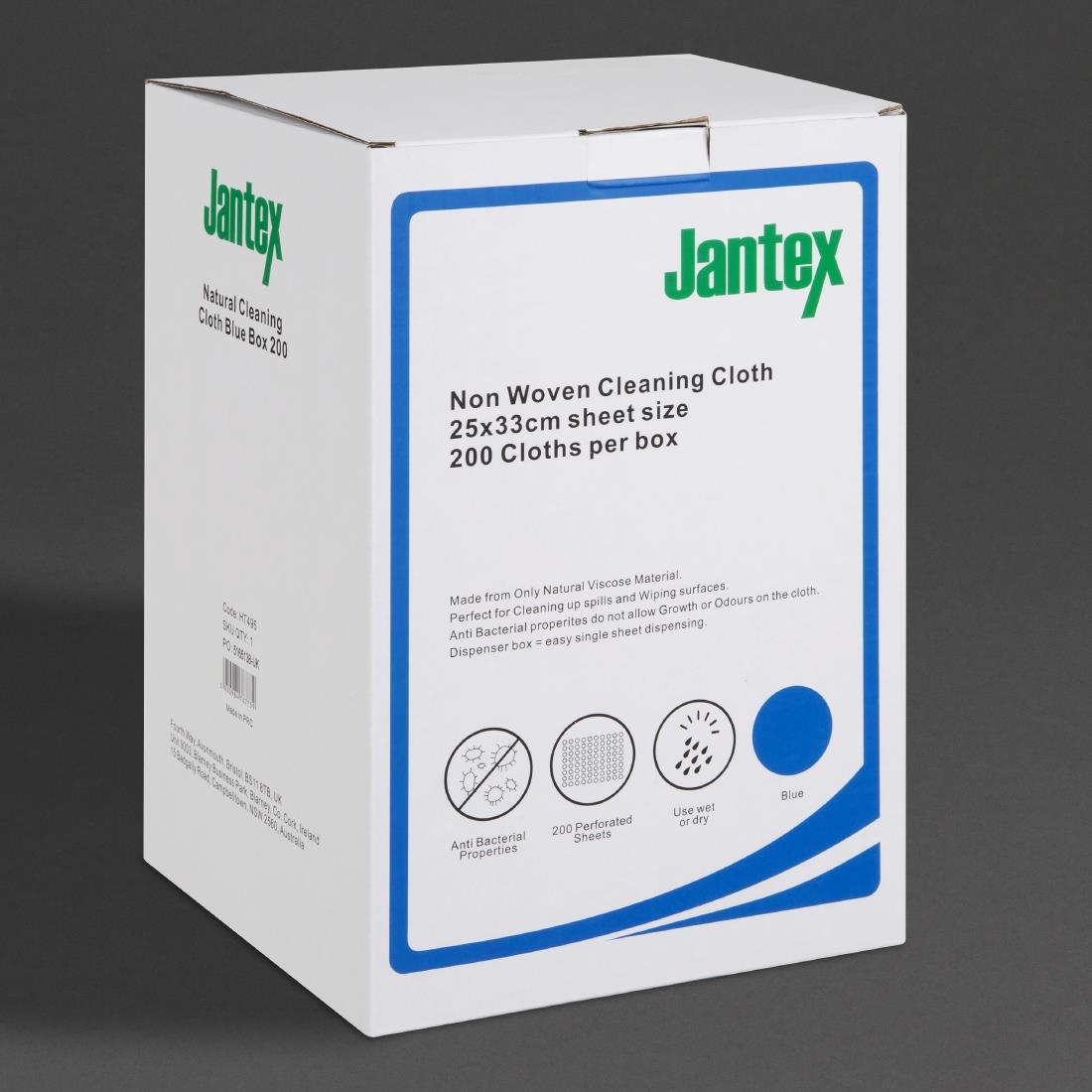 jantex groen composteerbare reinigingsdoek blauw (200 stuks) Jantex Groen Composteerbare Reinigingsdoek Blauw (200 stuks)
