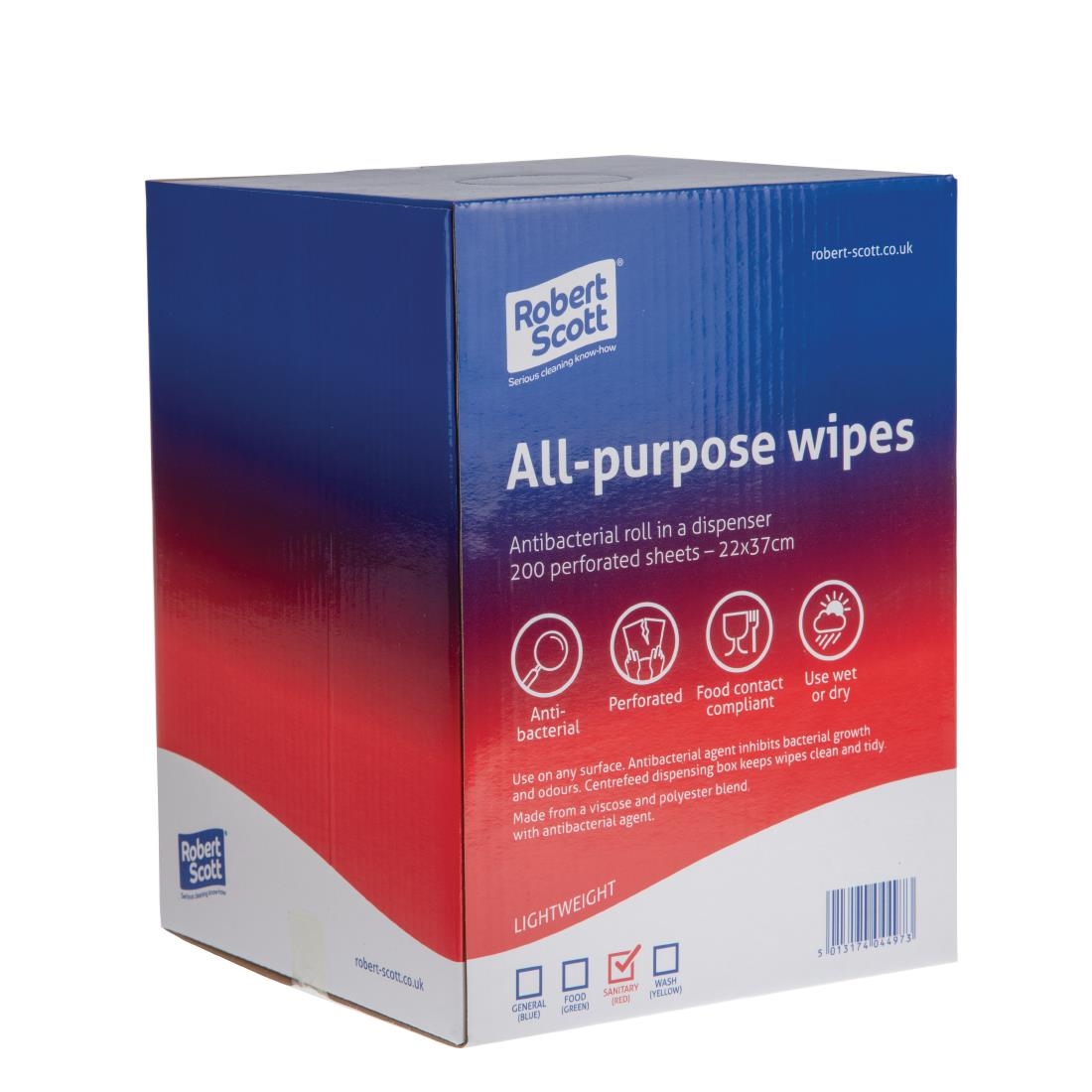 Jantex multifunctionele antibacteriële doekjes rood (200 stuks)