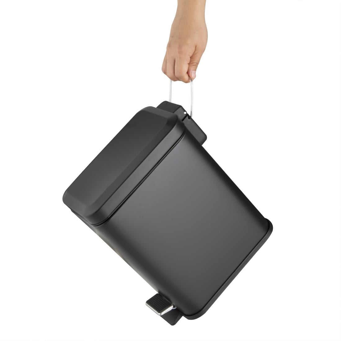 Jantex Slanke Washroom Prullenbak Zwart 5Ltr