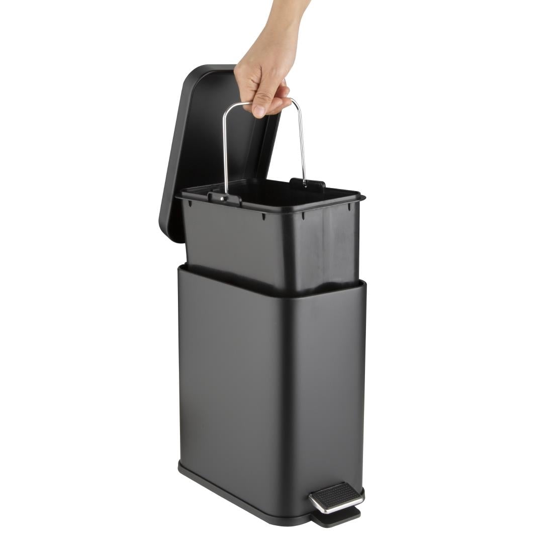 Jantex Slanke Washroom Prullenbak Zwart 5Ltr