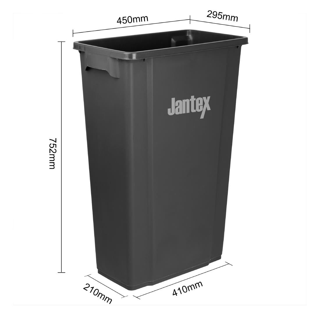Jantex Smalle Afvalbak Zwart 80Ltr