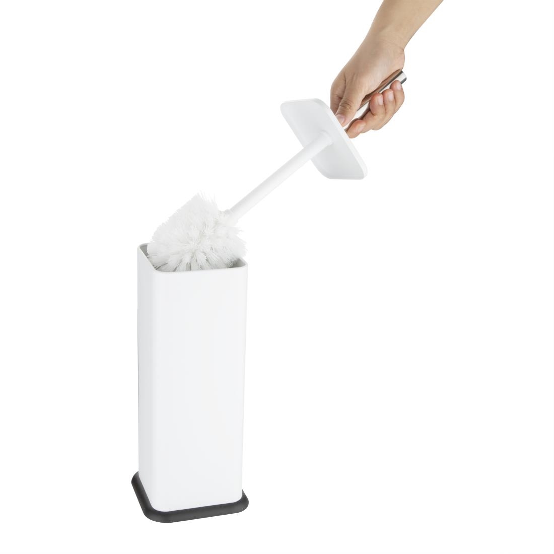 Jantex Vierkante Toiletborstel En Houder - Wit