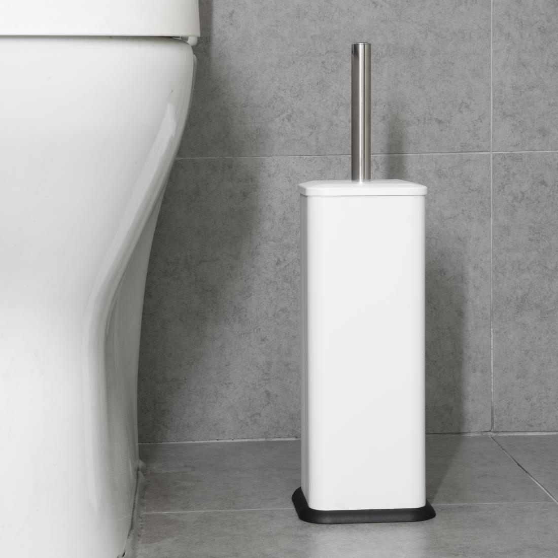 Jantex Vierkante Toiletborstel En Houder - Wit