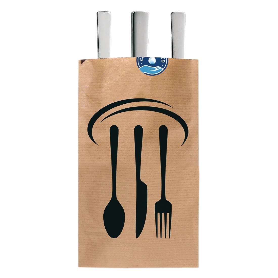 Kraft recyclebare afsluitbare papieren bestekzakjes (2000 stuks)