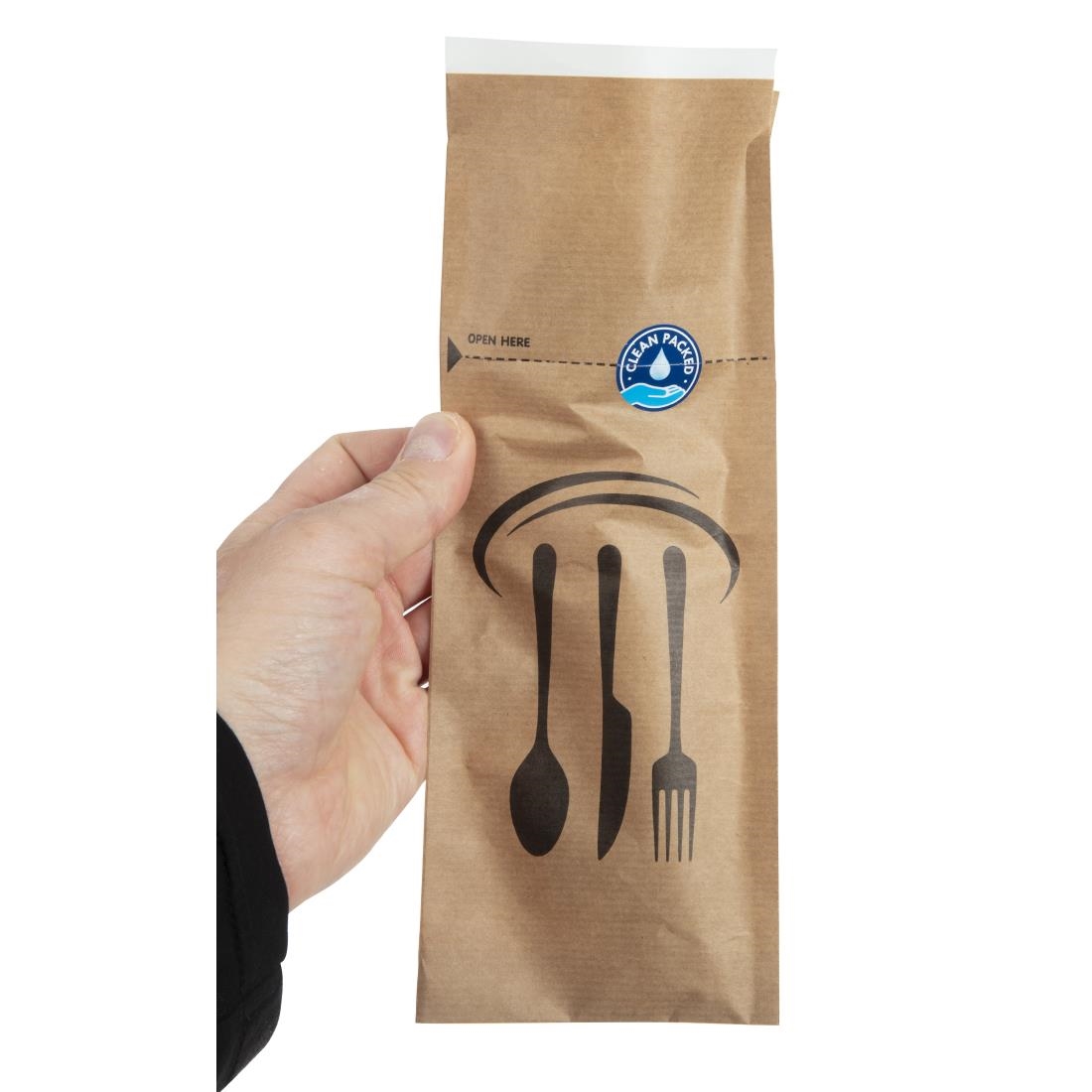 Kraft recyclebare afsluitbare papieren bestekzakjes (2000 stuks)