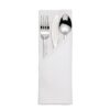 Mitre luxe satijnen band servetten katoen wit (10 stuks)