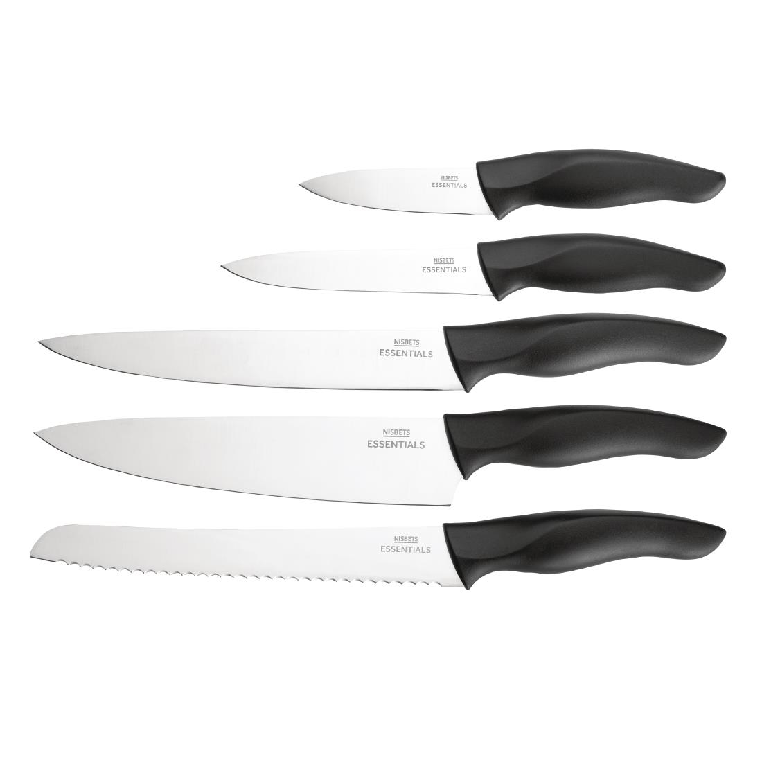 Nisbets Essentials 5-delige messenset met messenblok