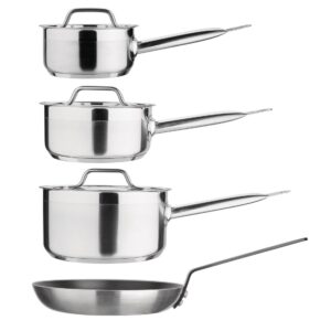 Nisbets Essentials Cook Like A Pro 4-Delige Steelpan- En Koekenpannenset