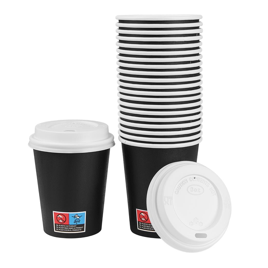 Nisbets Essentials Hete Bekers En Deksels Pakket 227ml (350 stuks)