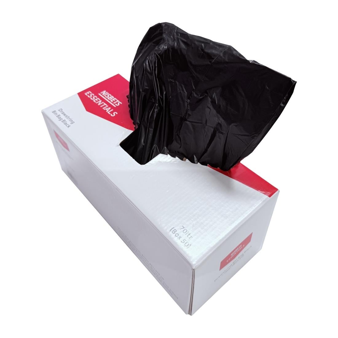 Nisbets Essentials Medium Duty Bin Bags Black 70Ltr (50 Pack)