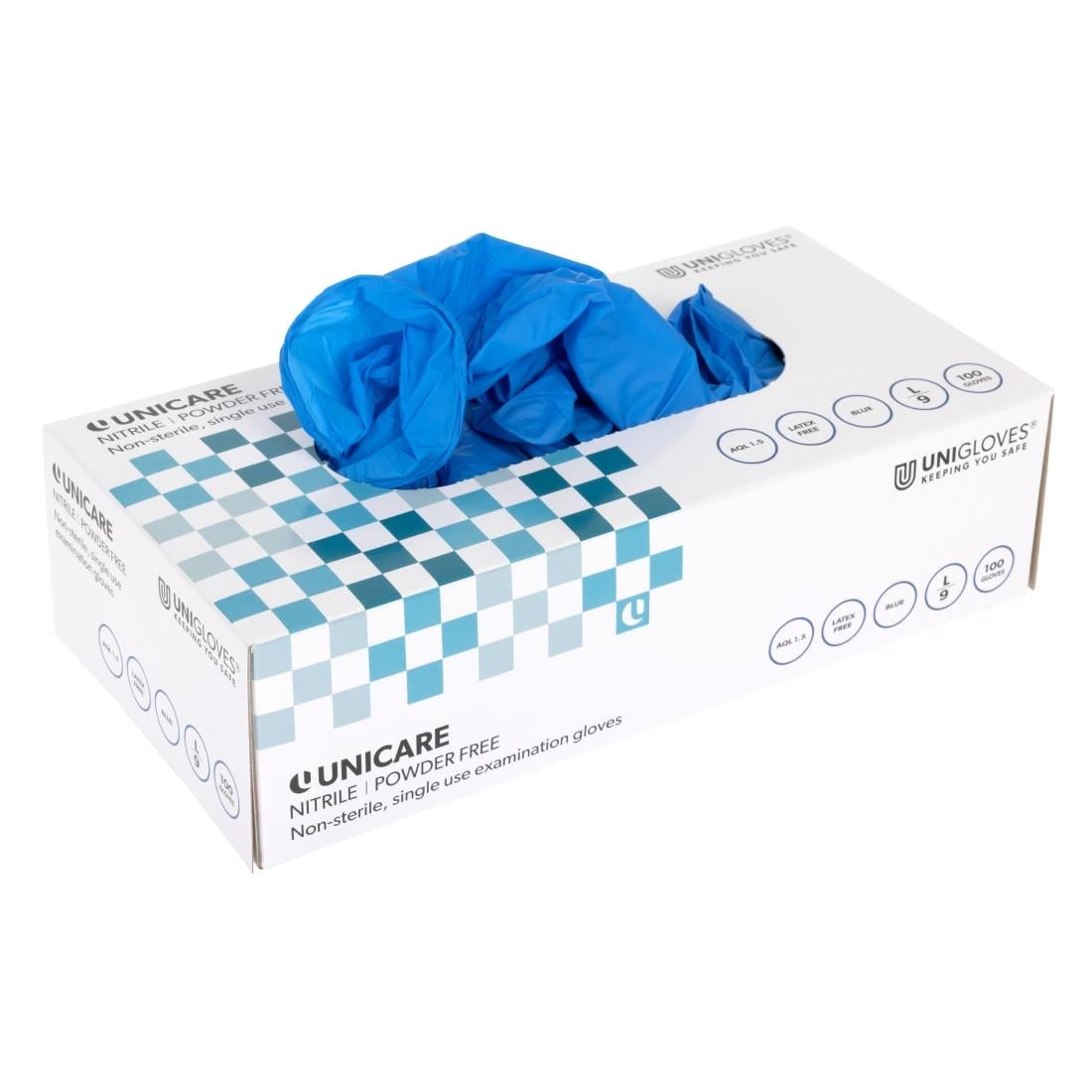 Nitril handschoenen blauw poedervrij L (100 stuks)
