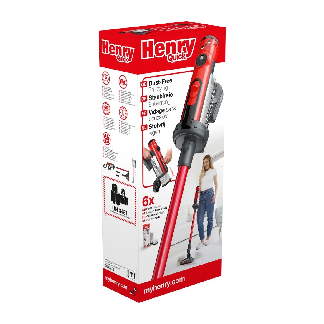 Numatic Steelstofzuiger Henry Quick Hen100R Rood