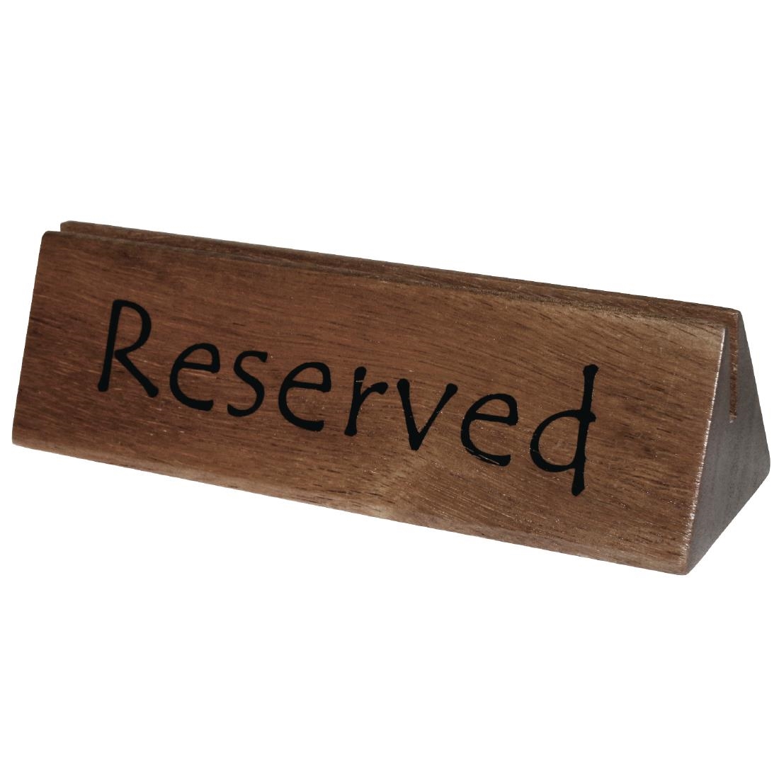 Olympia acaciahouten reserveerbordje en menuhouder (10 stuks)