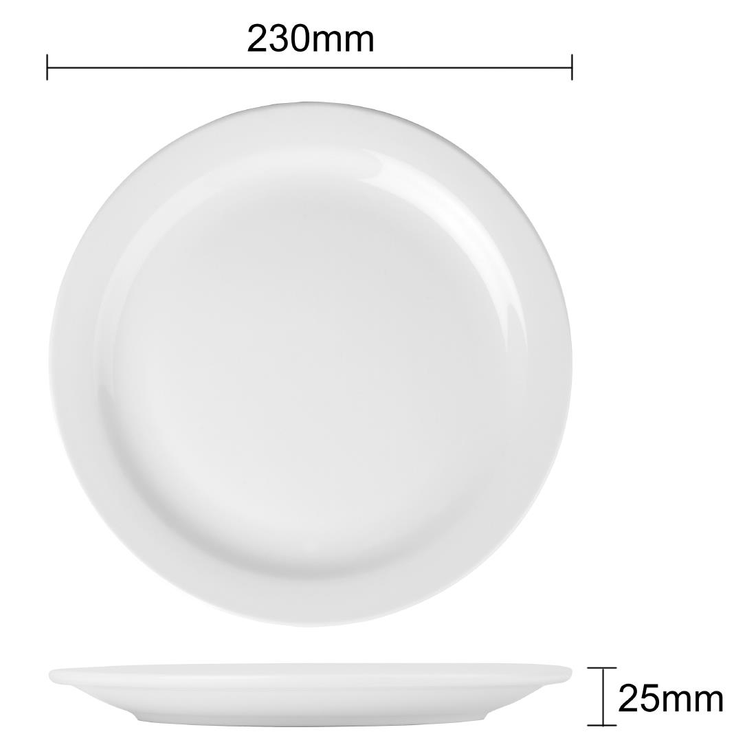Olympia Athena Borden Met Smalle Rand 22,6cm (12 Stuks)