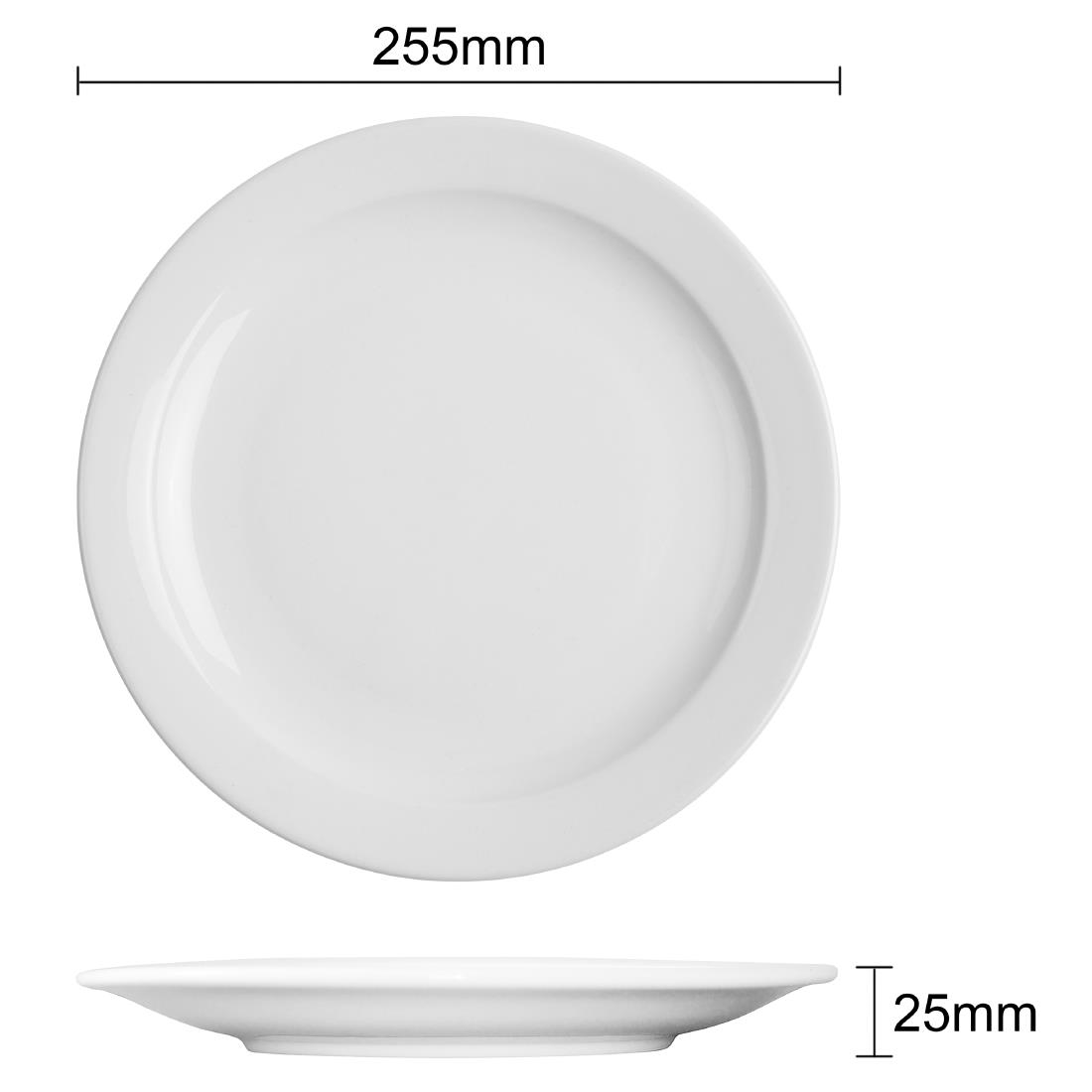 Olympia Athena Borden Met Smalle Rand 25,4cm (12 Stuks)