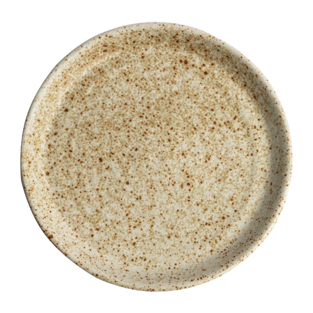 Olympia Canvas ronde borden met smalle rand crème 18cm (6 stuks)