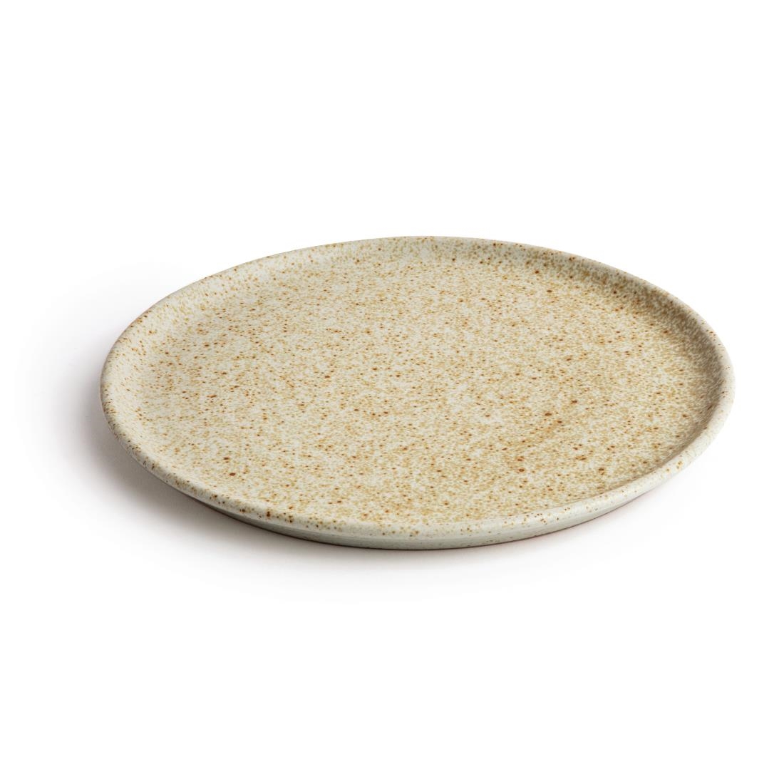 Olympia Canvas ronde borden met smalle rand crème 26,5cm (6 stuks)