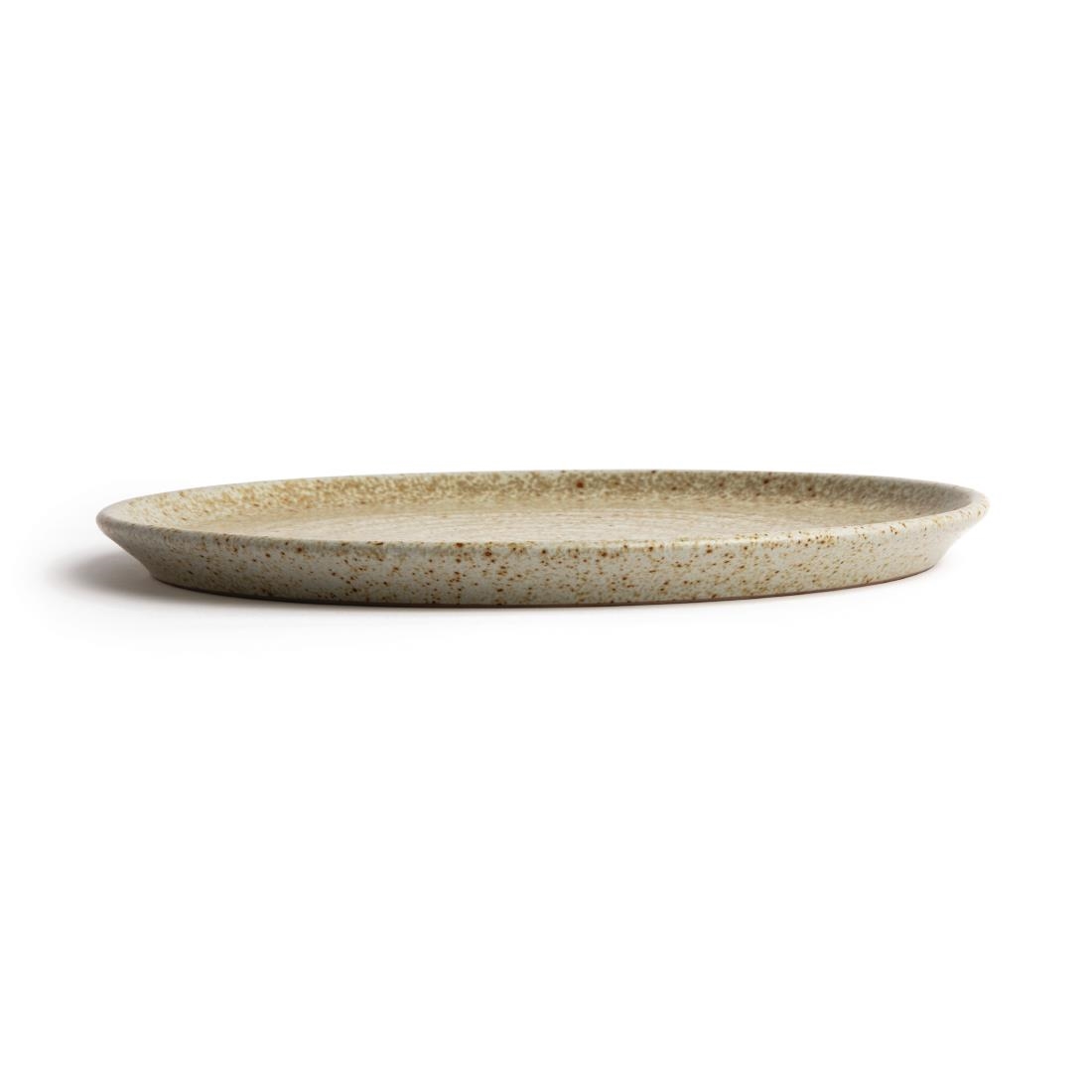 Olympia Canvas ronde borden met smalle rand crème 26,5cm (6 stuks)