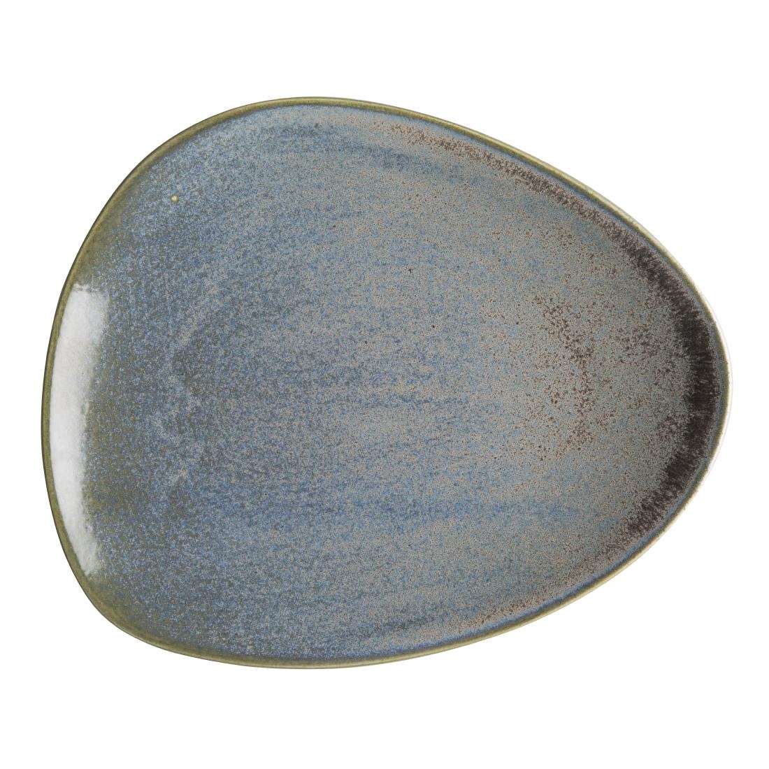 Olympia Ember Blauwe Driehoekige Borden 250mm (6 Stuks)