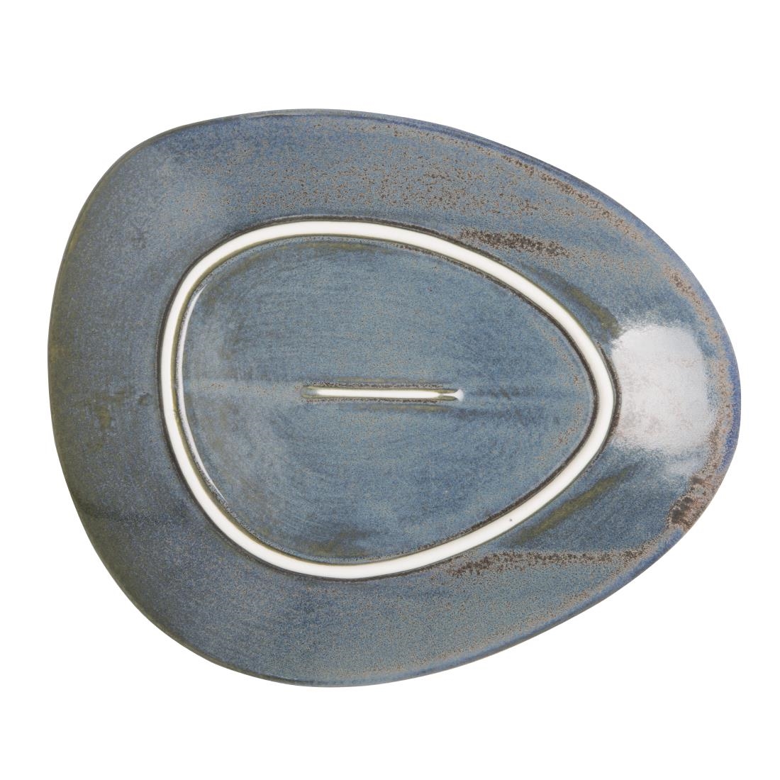 Olympia Ember Blauwe Driehoekige Borden 250mm (6 Stuks)