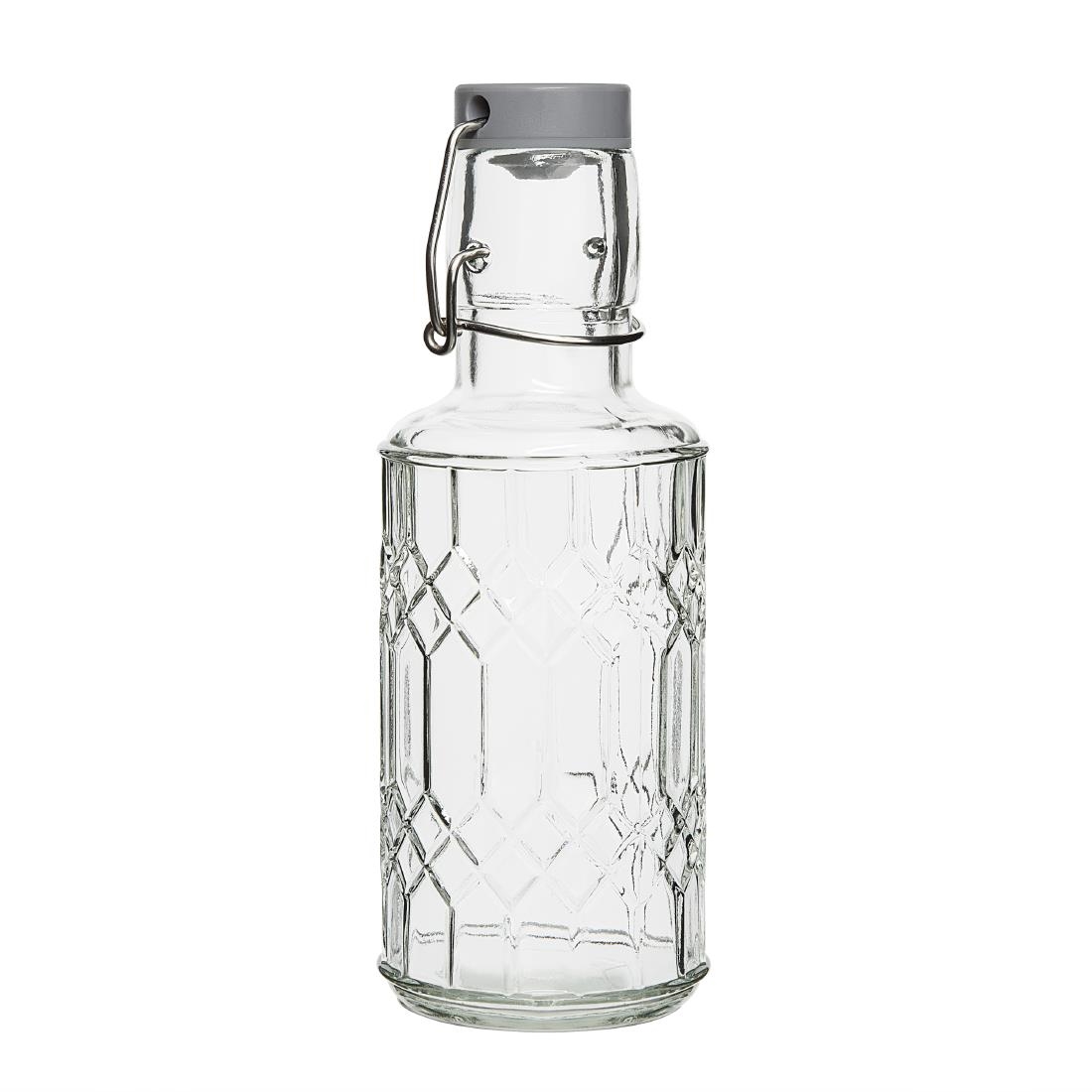 Olympia geo glazen waterfles met stop 380 ml (6 stuks)