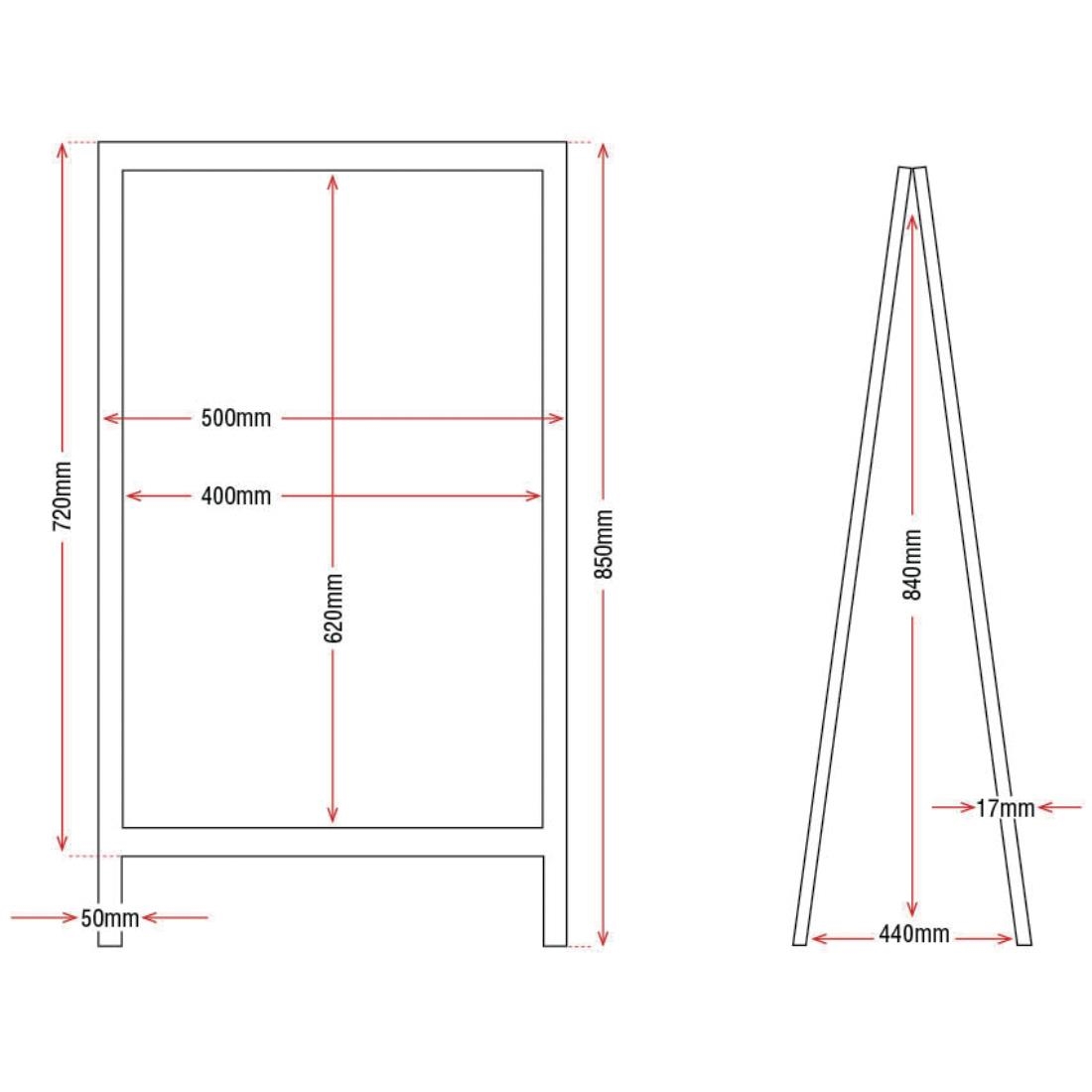 Olympia houten stoepbord 85x50cm