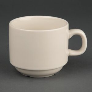 Olympia Ivory stapelbare koffiekopjes 206ml (12 stuks)