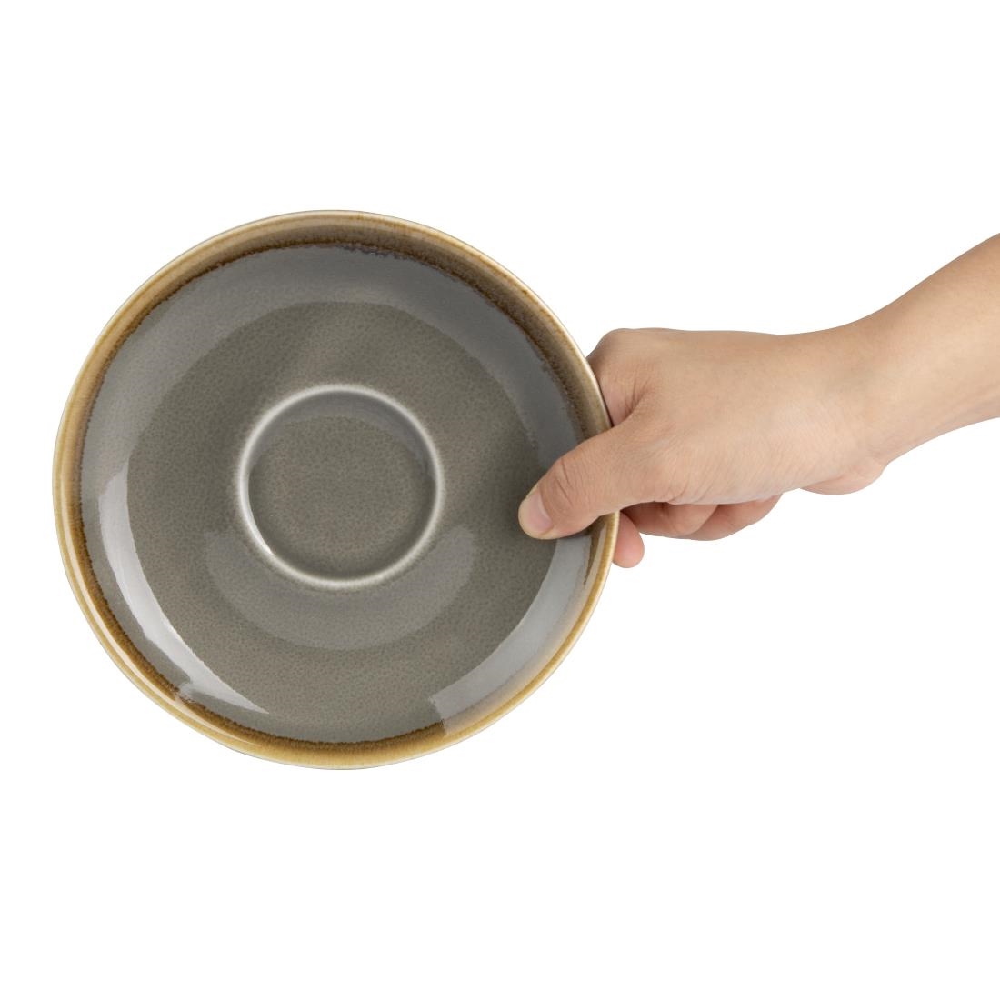 Olympia Kiln Cappuccinoschotels Grijs 16cm (6 Stuks)