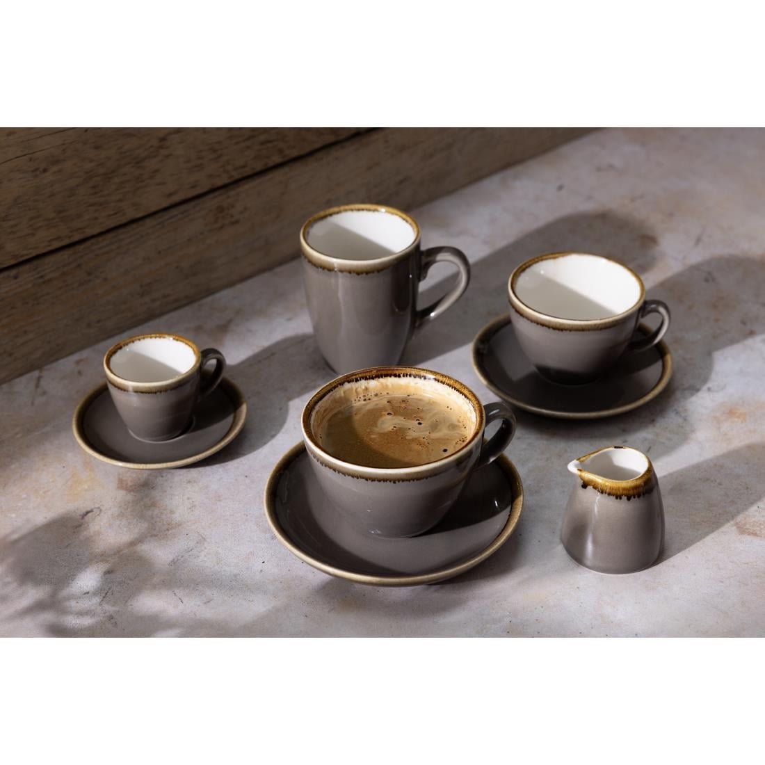 Olympia Kiln Cappuccinoschotels Grijs 16cm (6 Stuks)