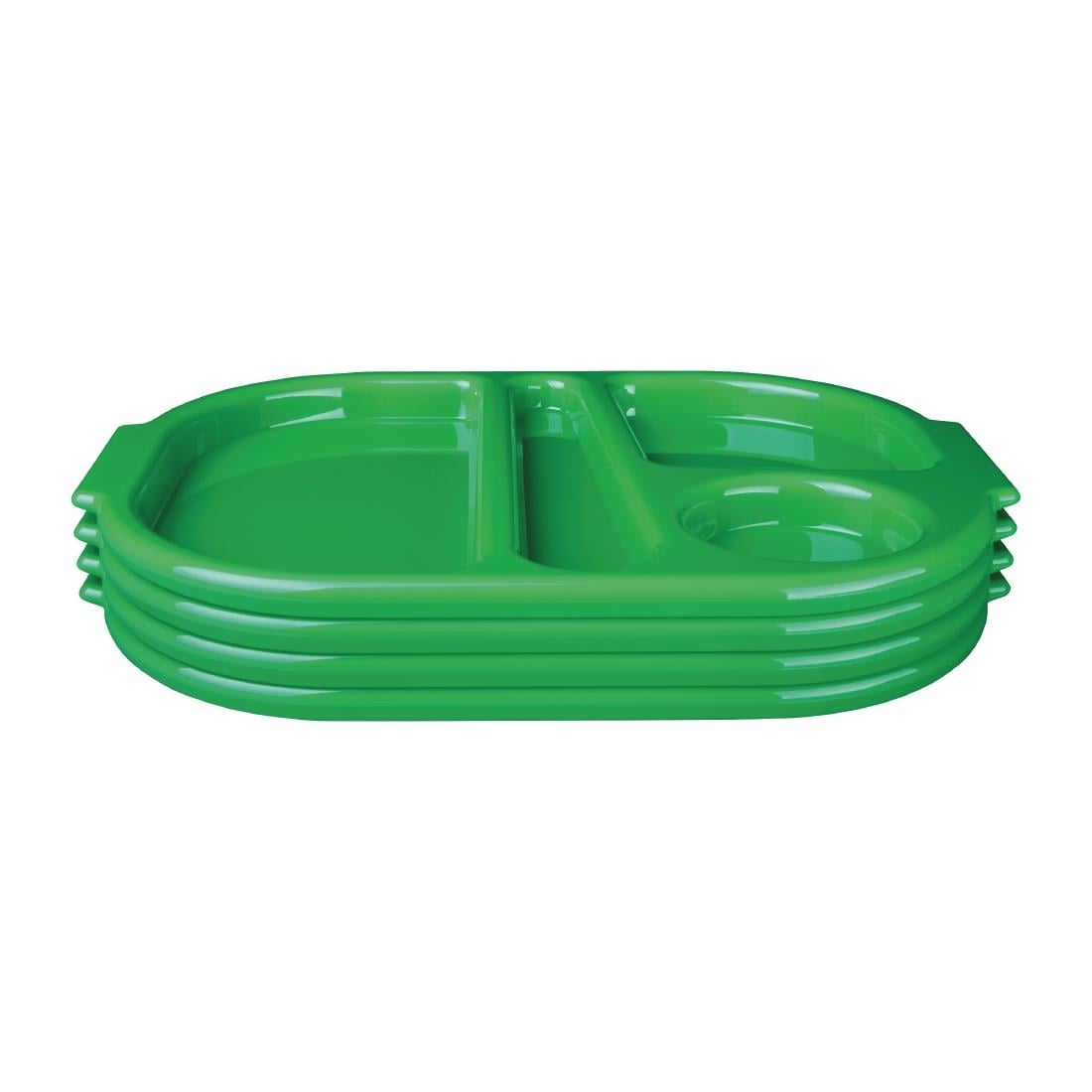 Olympia Kristallon dienbladen met vakken 32,2x23,6cm groen (10 stuks)