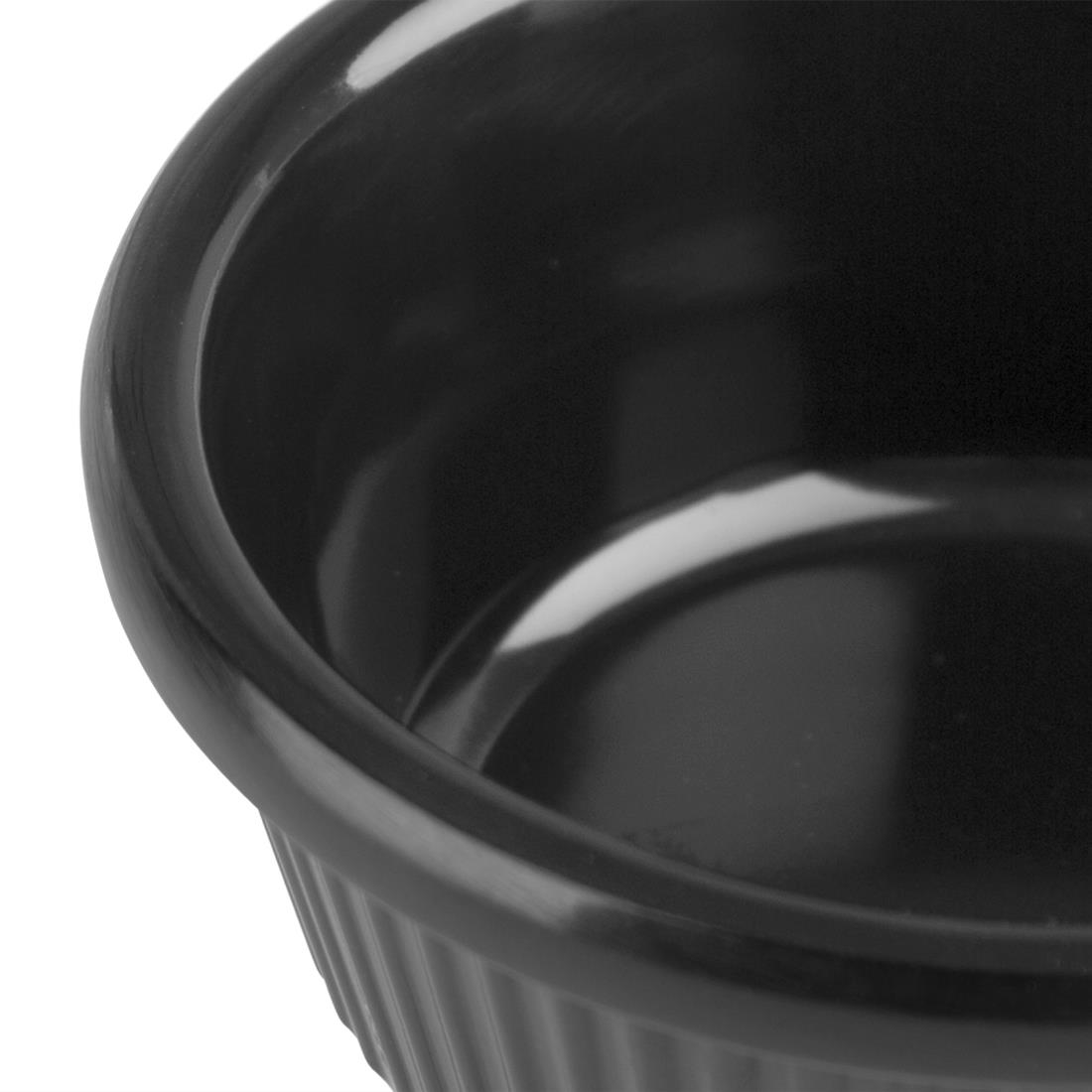 Olympia Kristallon melamine ramekins geribbeld zwart 2,8cl (12 stuks)