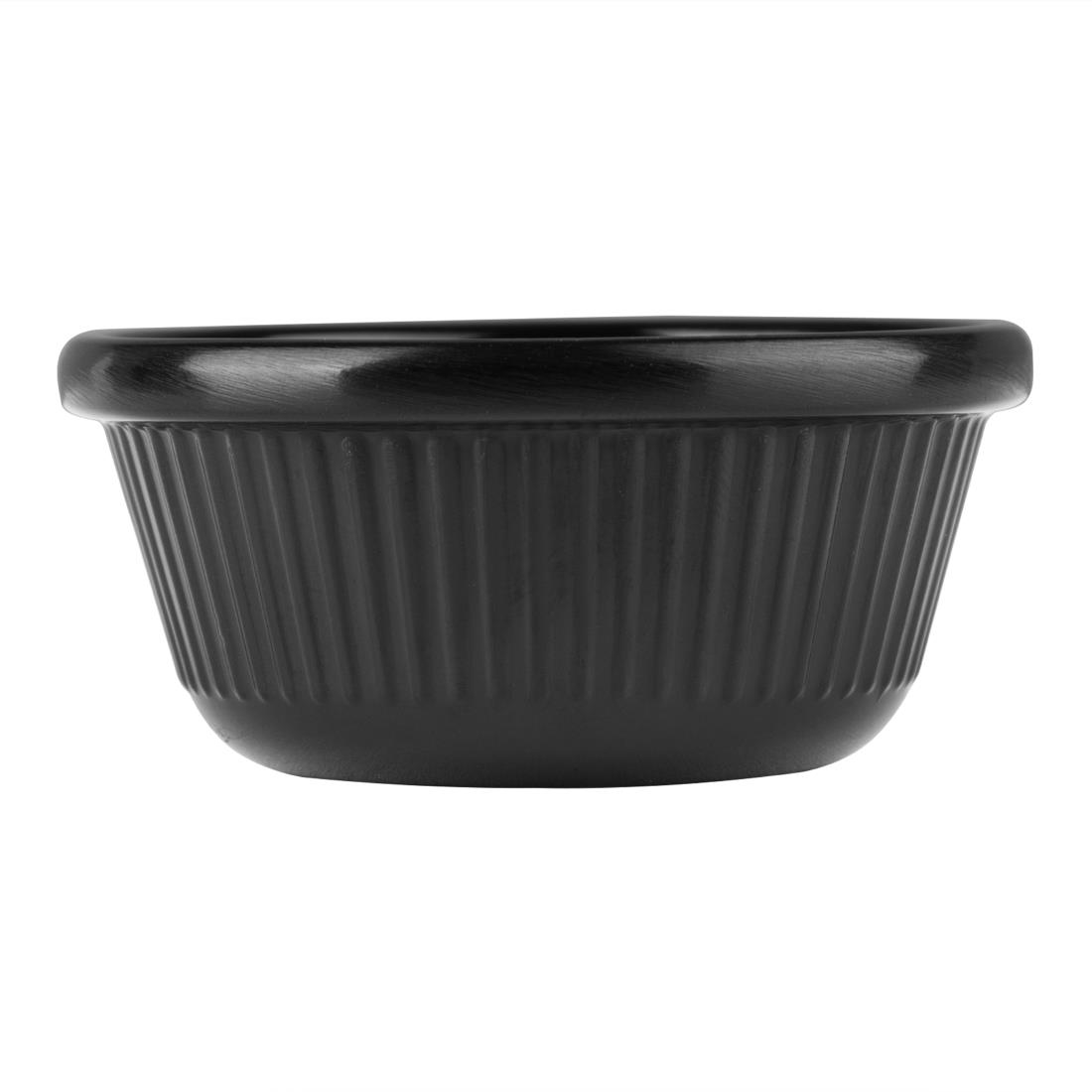 Olympia Kristallon melamine ramekins geribbeld zwart 2,8cl (12 stuks)