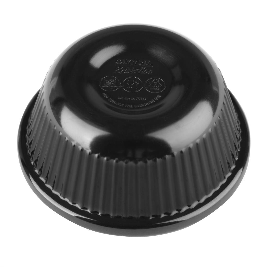 Olympia Kristallon melamine ramekins geribbeld zwart 2,8cl (12 stuks)
