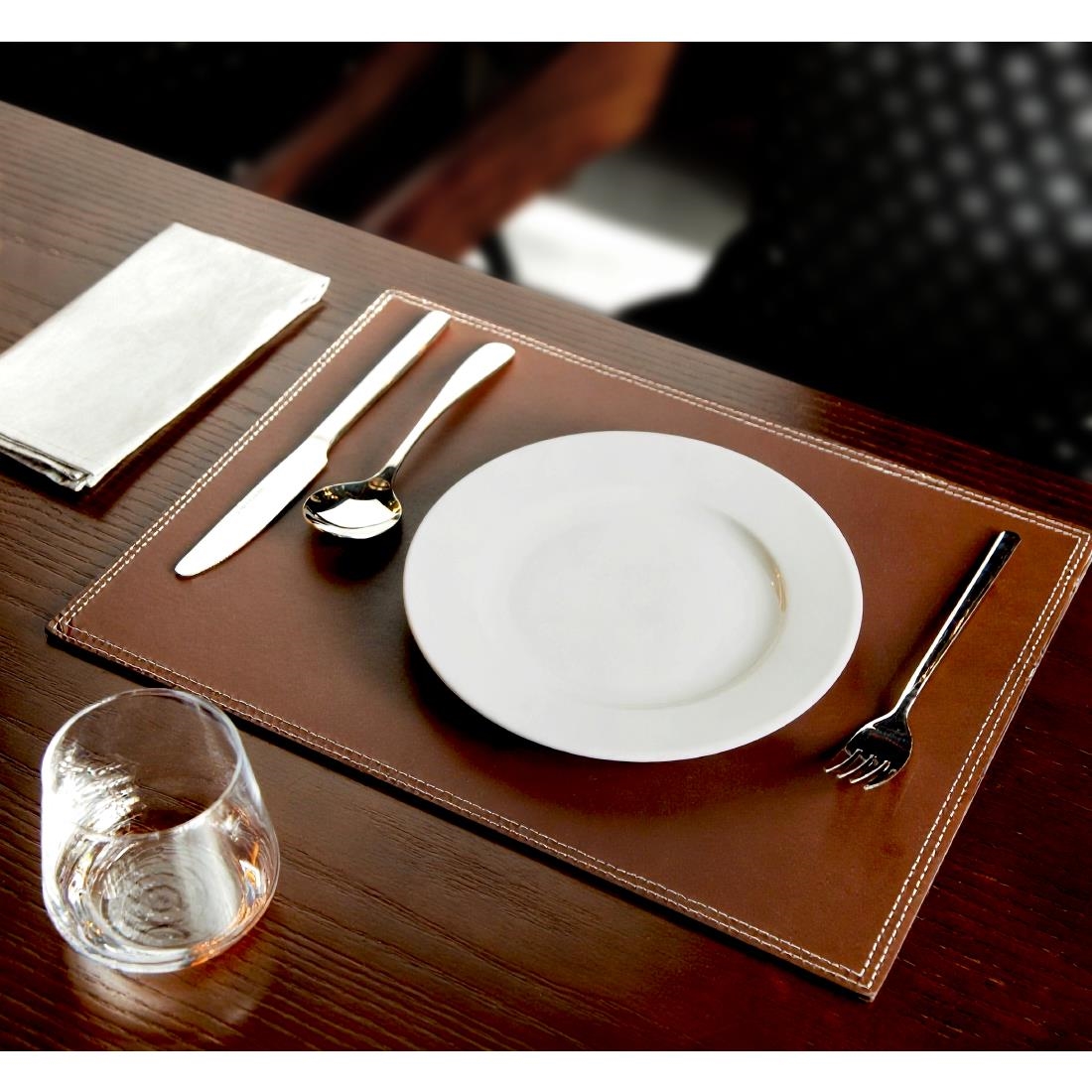 Olympia kunstlederen placemat bruin 40x30cm