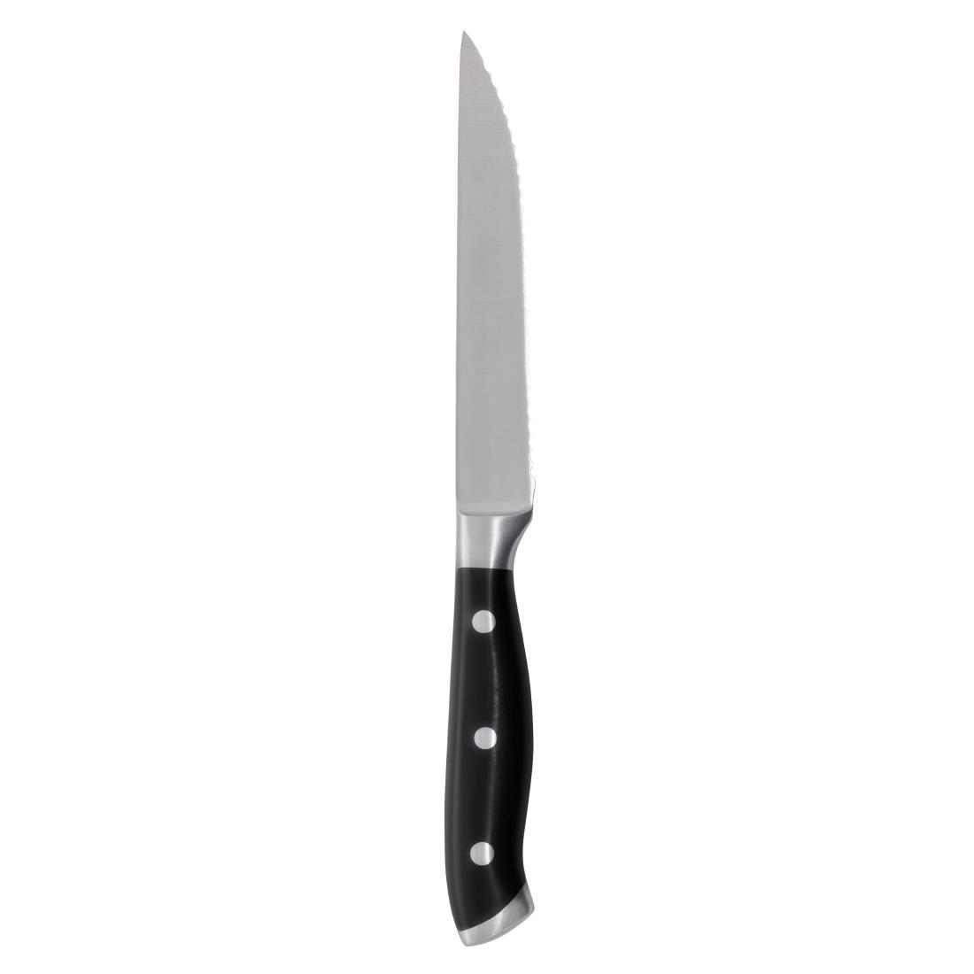 Olympia Premium Geklonken Steakmessen Met Zwarte Abs Handvatten (6 stuks)