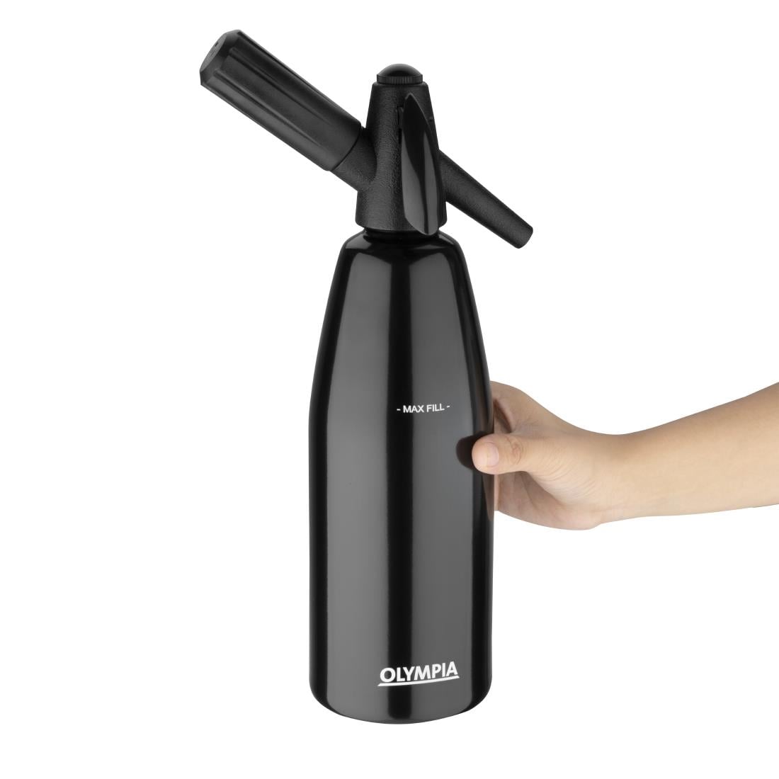 Olympia soda sifon zwart 1Ltr