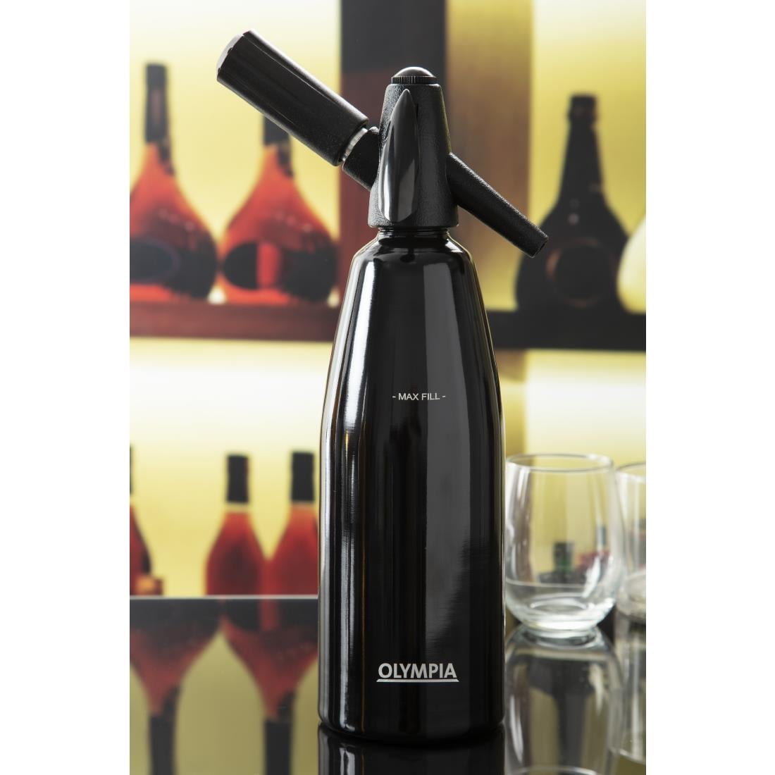 Olympia soda sifon zwart 1Ltr