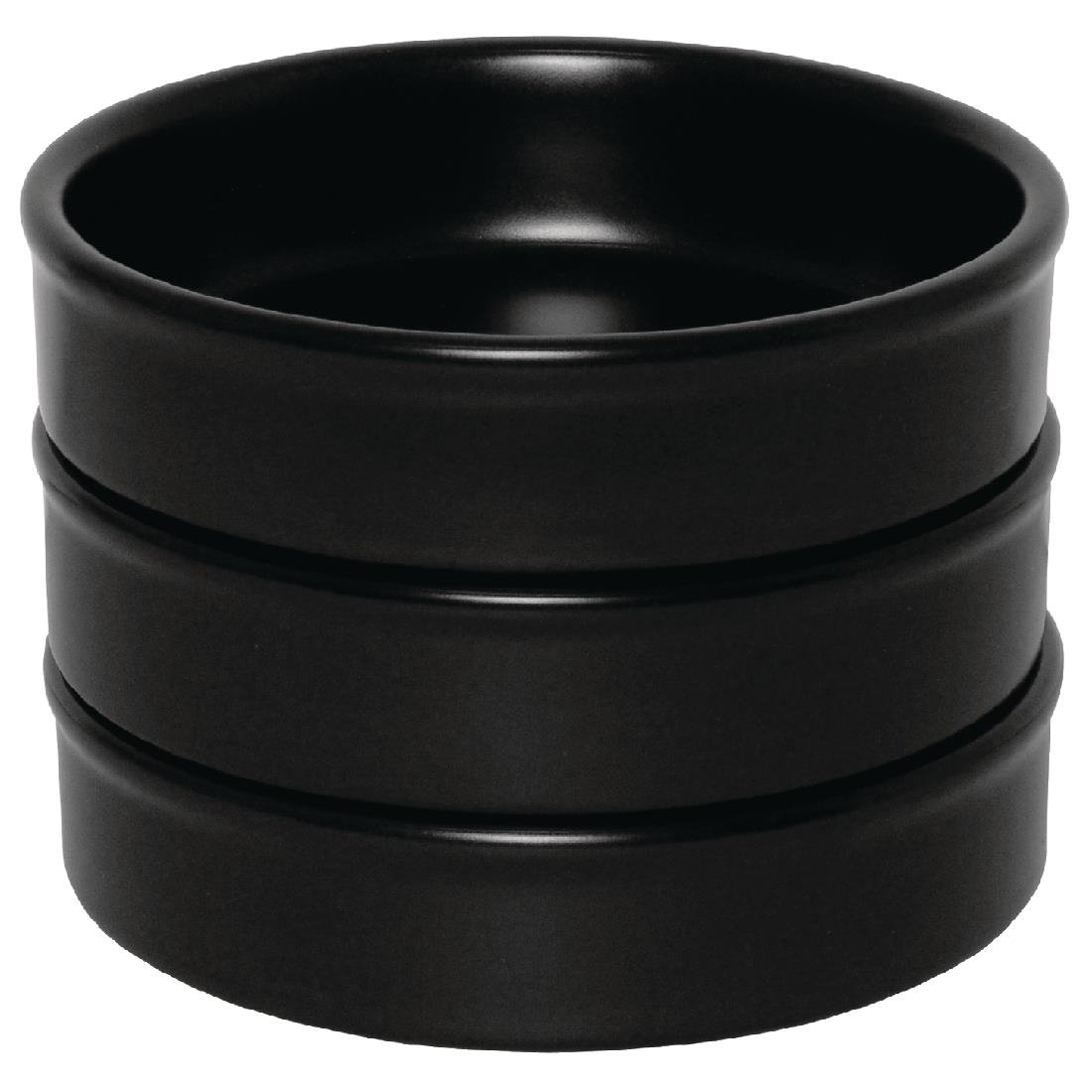 Olympia stapelbaar schaaltje mat zwart 10,2x2cm (6 stuks)