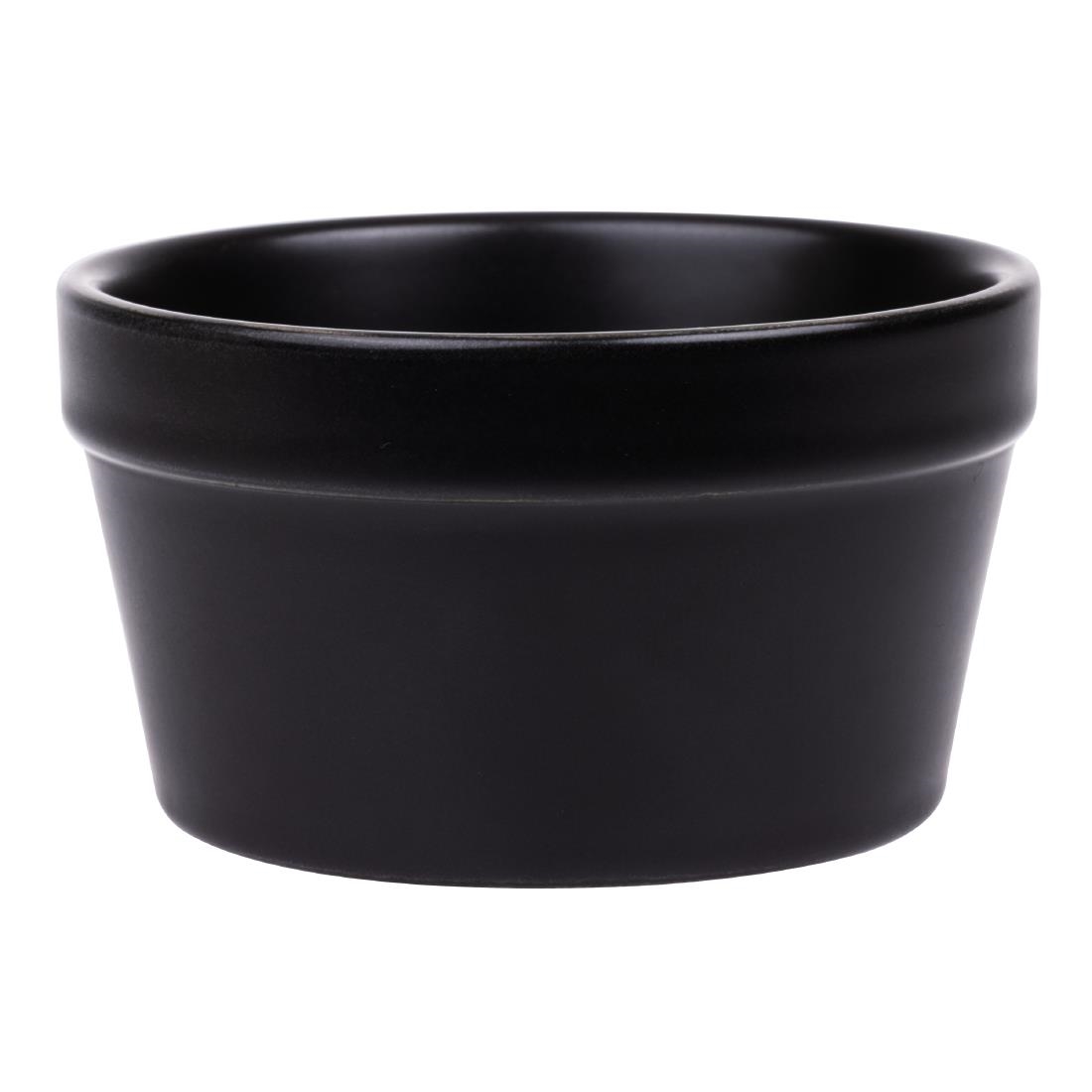 Olympia stapelbare ramekin mat zwart 9,5cm (6 stuks)