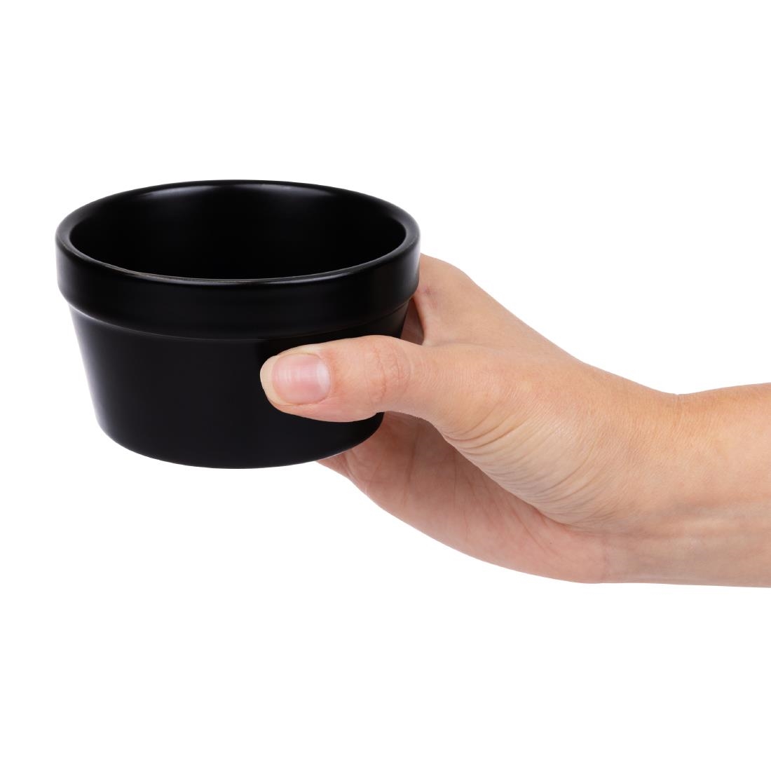 Olympia stapelbare ramekin mat zwart 9,5cm (6 stuks)