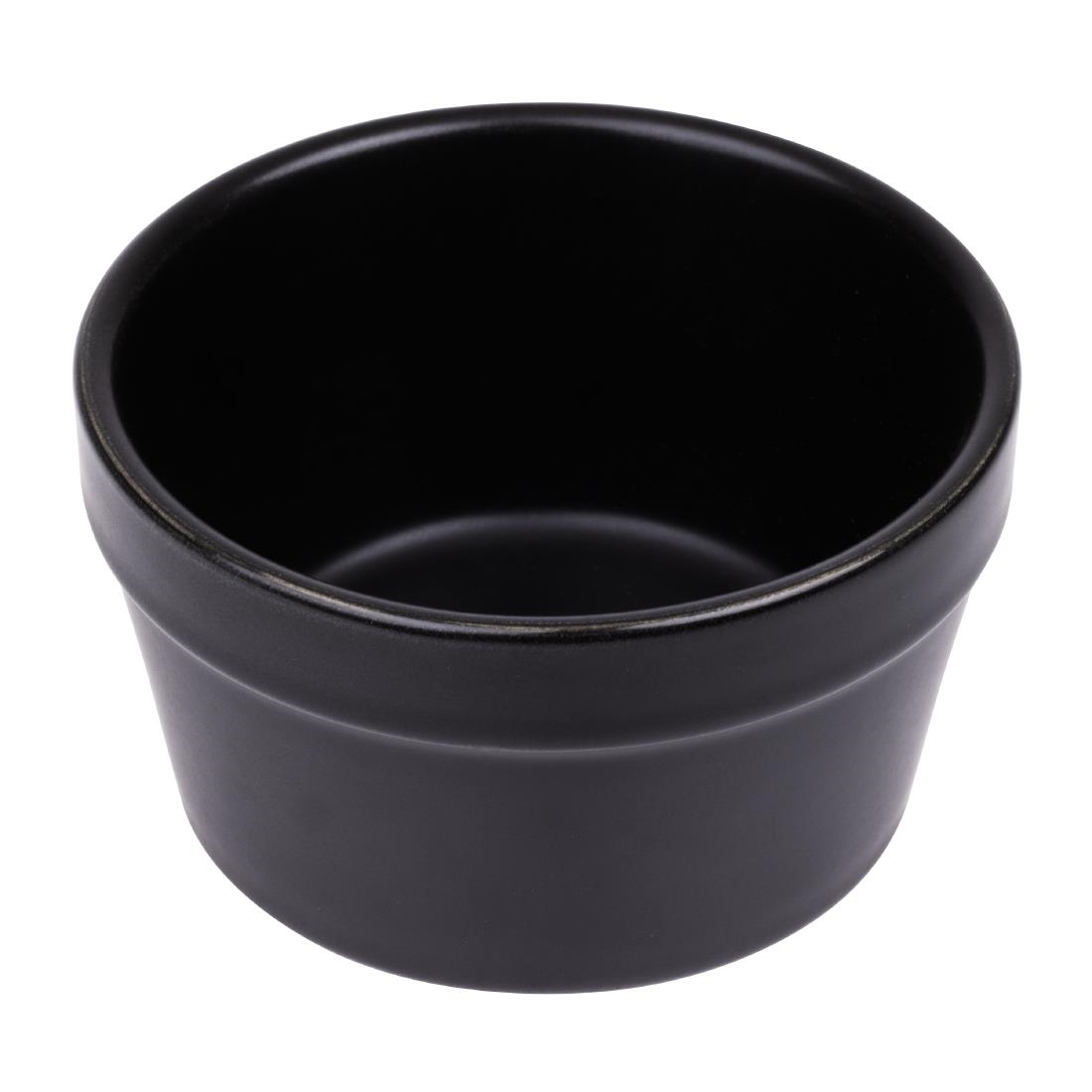 Olympia stapelbare ramekin mat zwart 9,5cm (6 stuks)