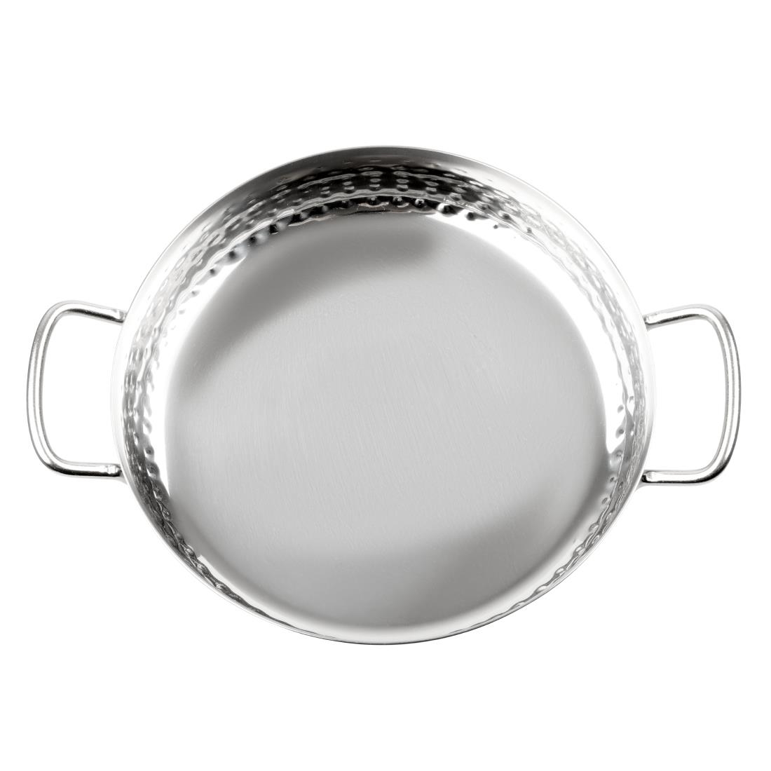 Olympia Tafelpresentatie Schotel Met Handvat Roestvrij Staal Gehamerd 180mm