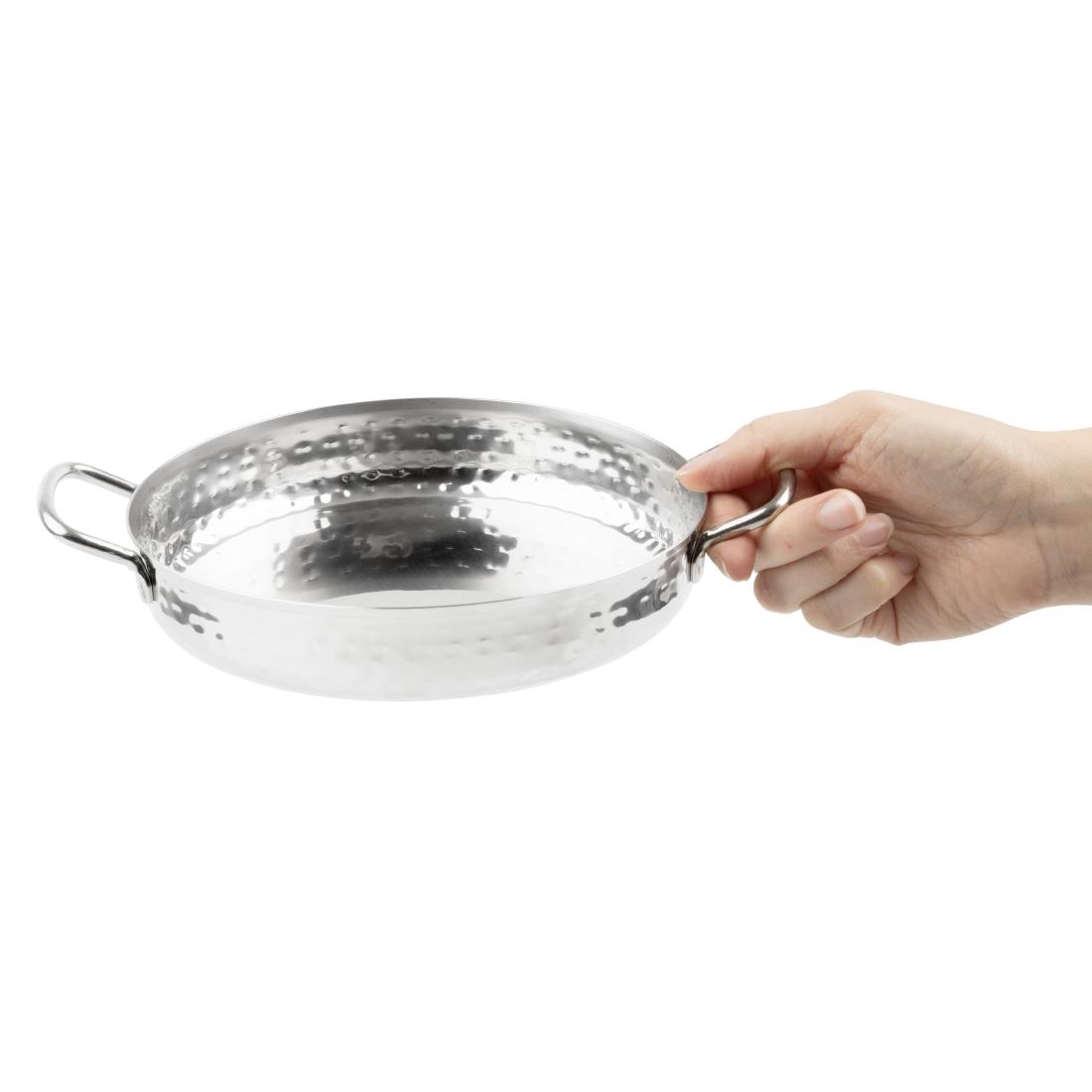Olympia Tafelpresentatie Schotel Met Handvat Roestvrij Staal Gehamerd 180mm