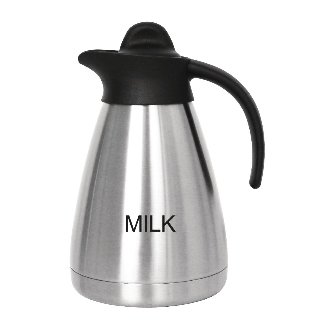 Olympia thermoskan met schroefdop en opschrift MILK 1Ltr