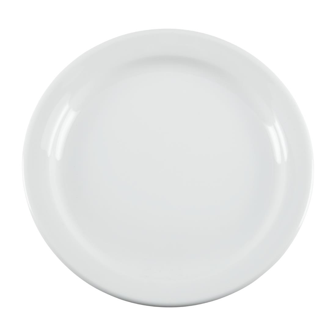 Olympia Whiteware Borden Met Smalle Rand 18cm (12 Stuks)