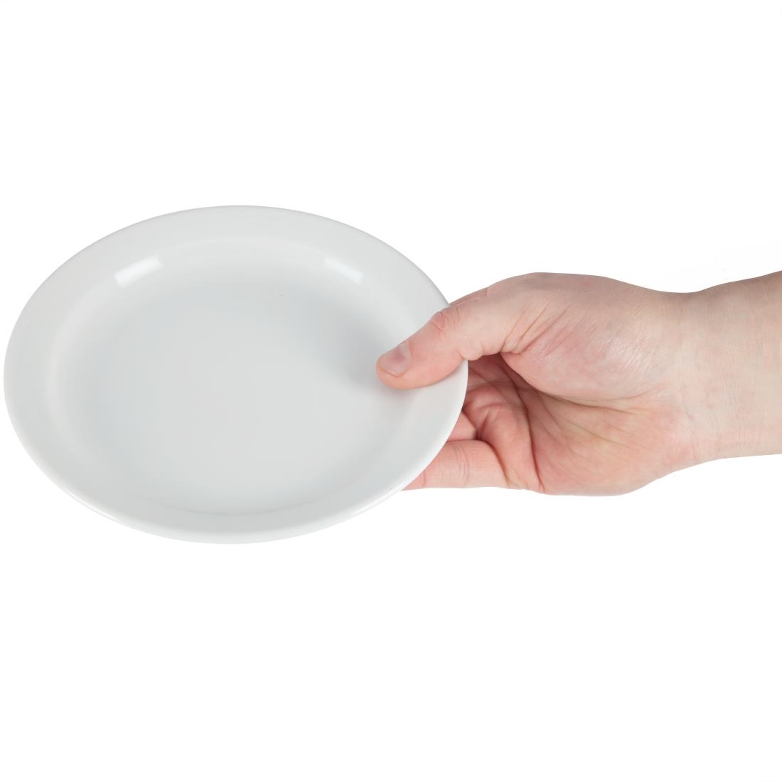 Olympia Whiteware Borden Met Smalle Rand 18cm (12 Stuks)