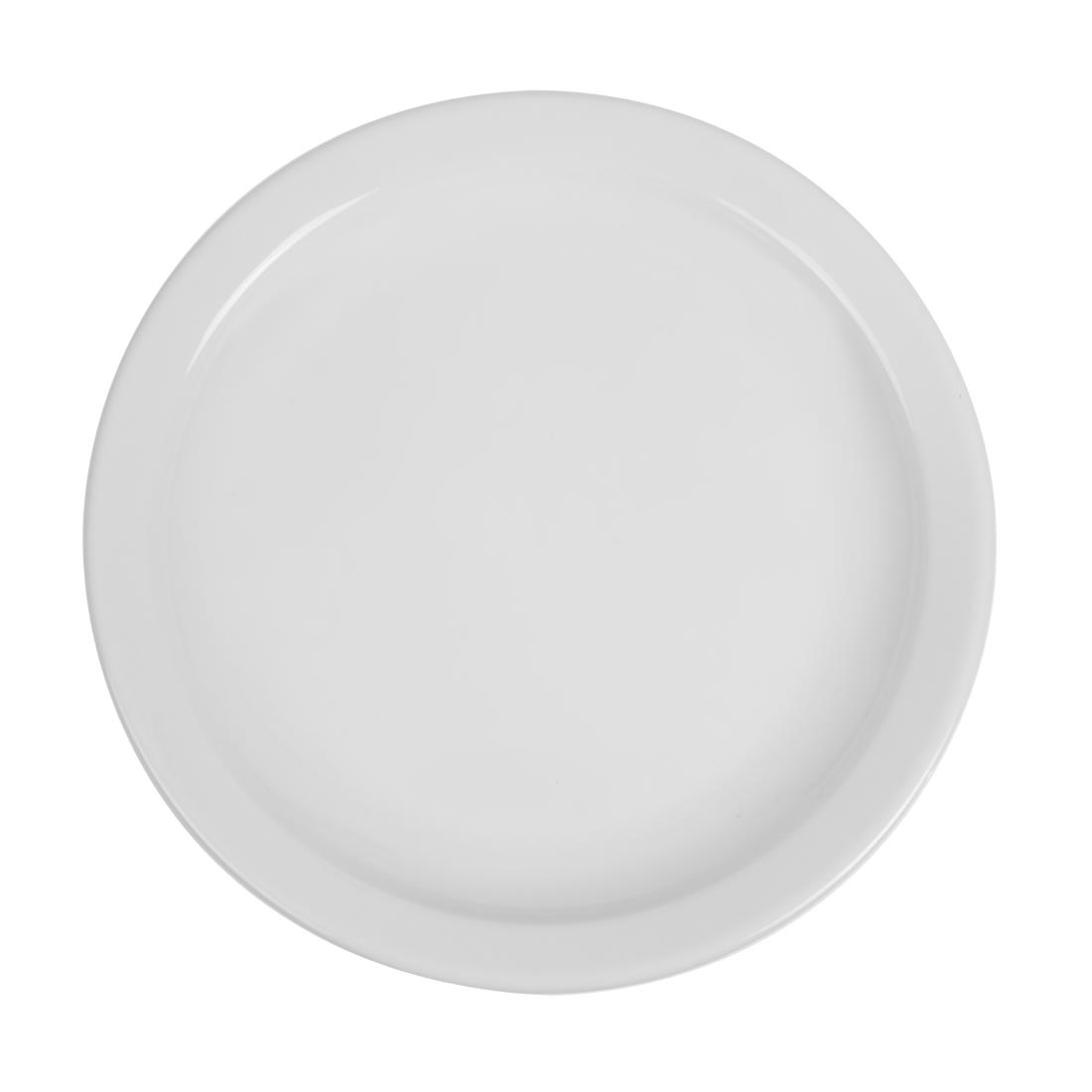 Olympia Whiteware Borden Met Smalle Rand 25cm (12 Stuks)