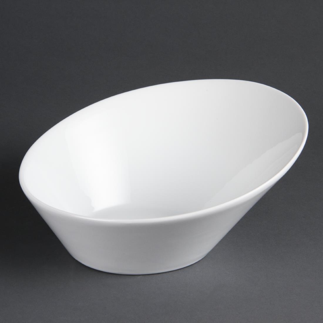 Olympia Whiteware ovale hellende kommen 22,2x24,6cm (3 stuks)